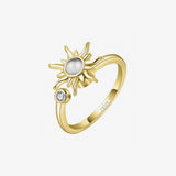 gold adjustable rotating sun anxiety ring