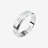 silver half sun and star pearl anxiety ring