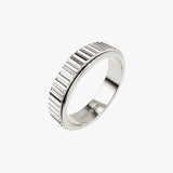 silver grooved anxiety ring