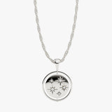 silver night sky spinning anxiety necklace