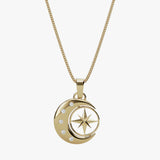 gold moon and spinning star necklace