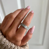 silver half sun and star pearl anxiety ring