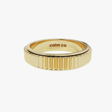gold grooved anxiety ring