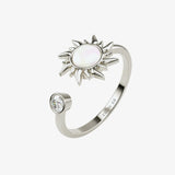 silver adjustable sunshine anxiety ring