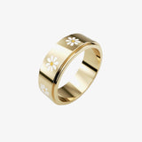 gold daisy icon spinning anxiety ring