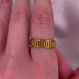 gold grooved anxiety ring