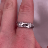 silver minimal pattern anxiety ring