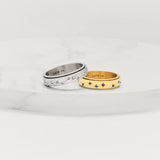 gold star & blue crystal anxiety ring