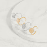 silver adjustable sun sky spinning disc ring