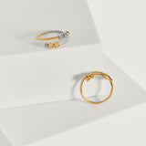 mixed metal 4-bead adjustable anxiety ring (316L)