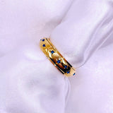 gold star & blue crystal anxiety ring