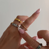 trio gliding fidget ring