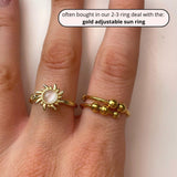 gold 4-bead adjustable anxiety ring (316L)