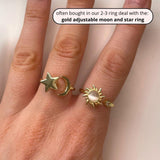 gold adjustable sunshine anxiety ring