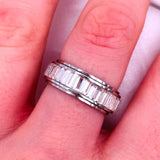 silver baguette spinning band ring