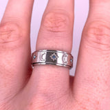 silver celestial crystal anxiety ring