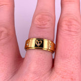 gold heart sketch anxiety ring
