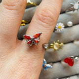 orange butterfly spinning anxiety ring