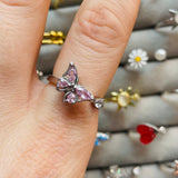 pink butterfly spinning anxiety ring