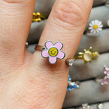 smiley flower spinning anxiety ring