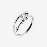 silver 4-bead adjustable nail anxiety ring (316L)