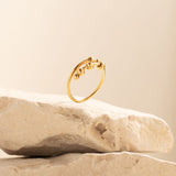 gold 4-bead adjustable anxiety ring