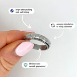 silver night sky anxiety ring