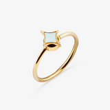 gold north star pearl anxiety ring