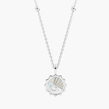 silver moon sky spinning necklace