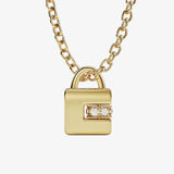 gold spinning lock necklace