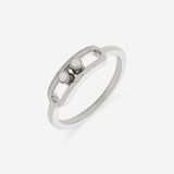 2-bead hammered ring - silver