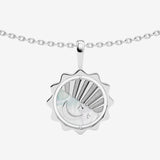 silver moon sky spinning necklace