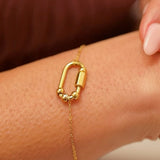 gold 4-bead spinning bracelet