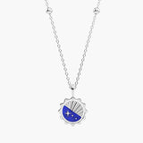 silver moon sky spinning necklace