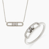 silver 2-bead gliding jewellery stack