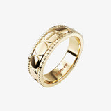 gold sphere-edged anxiety ring