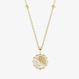 gold moon sky spinning necklace
