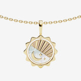 gold moon sky spinning necklace