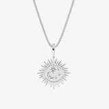 silver star sky engraved spinning necklace