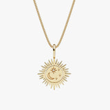 gold star sky engraved spinning necklace