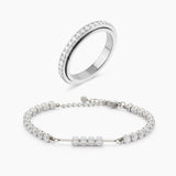 silver tennis eternity jewellery stack