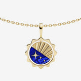 gold moon sky spinning necklace