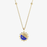 gold moon sky spinning necklace