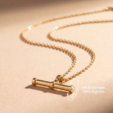 spinning t-bar necklace - gold