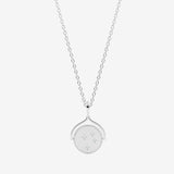 silver moon edged spinning necklace