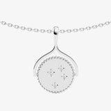 silver moon edged spinning necklace