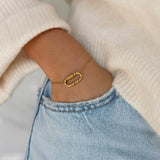 gold 4-bead spinning bracelet