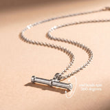 spinning t-bar necklace - silver