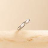 silver spinning star eternity band ring