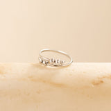 silver 4-bead adjustable anxiety ring